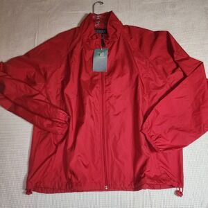 Turfer Windbreaker Jacket Red Full Zip New W Tag Lightweight